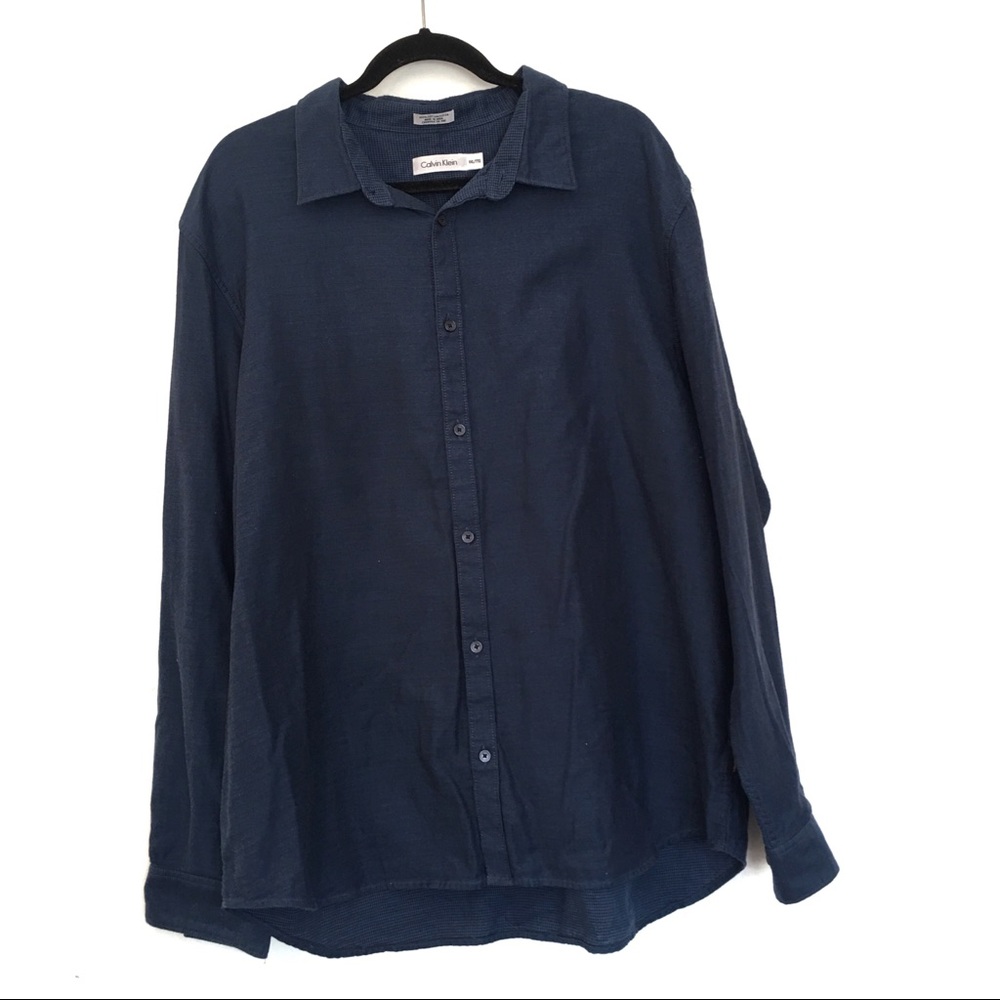 [CALVIN KLEIN] Soft Button Down Long Sleeve Shirt